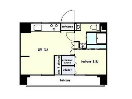 北前野コーポ(1LDK/2階)の間取り写真