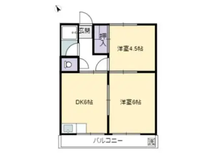 センター相生(2DK/2階)の間取り写真