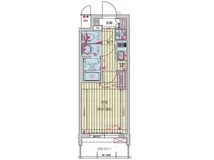プレサンス桜山駅前アフォード(1K/8階)の間取り写真