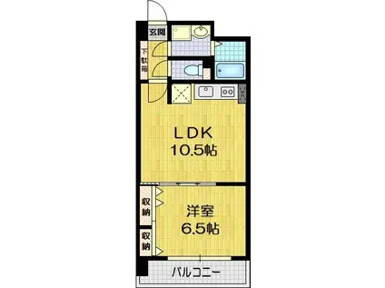 パレフルーヴ五条(1LDK/3階)の間取り写真