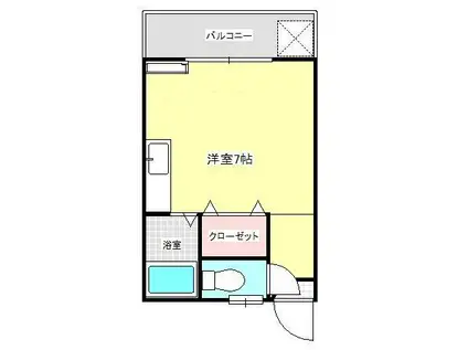 イザヨイハイツ(ワンルーム/1階)の間取り写真