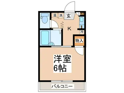 スイングN3(1K/2階)の間取り写真