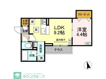セレスティア栗原II(1LDK/1階)の間取り写真