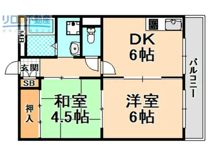 中島マンション(2DK/3階)の間取り写真