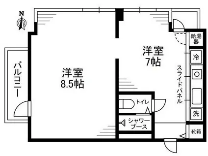 ロジマン西麻布(1DK/6階)の間取り写真