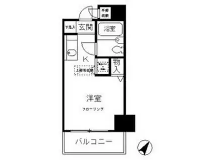 栗生ハイツ(ワンルーム/6階)の間取り写真