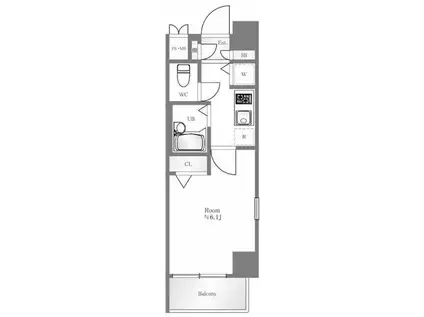 ガリシア大森(1K/9階)の間取り写真