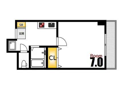 第8寺前ビル(1K/8階)の間取り写真
