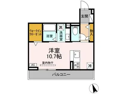 ビューハウス77(ワンルーム/3階)の間取り写真