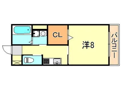 エスポォワール(1K/1階)の間取り写真