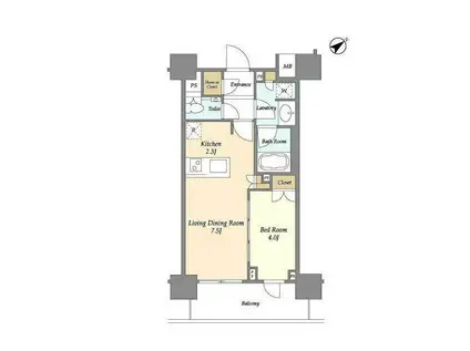 ルジェンテ新中野ステーションワン(1LDK/6階)の間取り写真