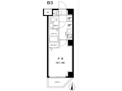 グランフォース立石(1K/5階)の間取り写真