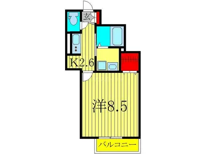アムール(1K/1階)の間取り写真
