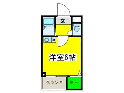 グランコーポアビコ(ワンルーム/2階)の間取り写真