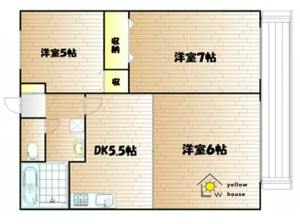 斉藤ファームB(3DK/2階)の間取り写真