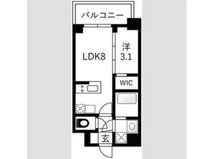 エスリードレジデンス ザ・グラン大阪クラス(1LDK/2階)の間取り写真