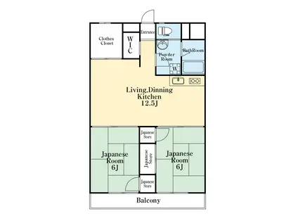 柏第一パブリックハイツ(2DK/4階)の間取り写真