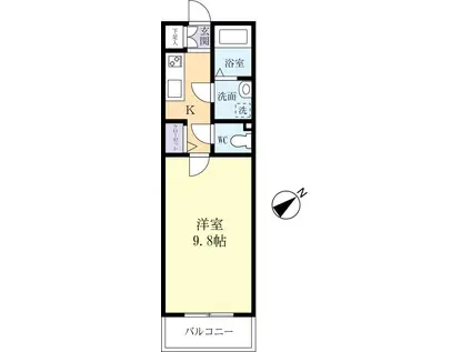 PRINCESS南町(1K/3階)の間取り写真