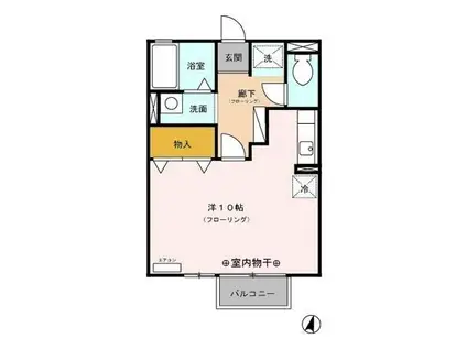 プレミール(ワンルーム/1階)の間取り写真