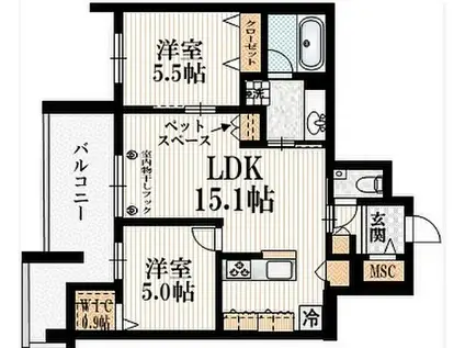 LS PLUS 豊玉南(2LDK/2階)の間取り写真