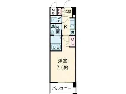 エスリード神戸三宮パークビュー(1K/4階)の間取り写真