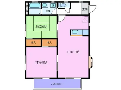 Fハイツ(2LDK/2階)の間取り写真