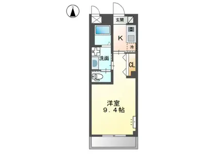 ラティール.V(1K/2階)の間取り写真