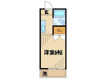 ハイツヤギ(ワンルーム/1階)の間取り写真