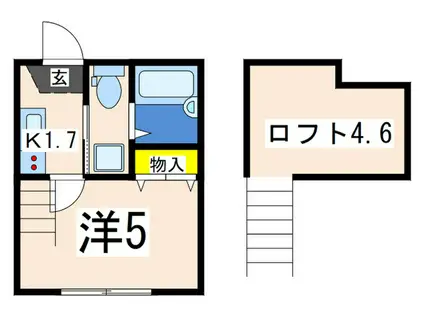 COLLINE D ESPOIR横浜(1K/2階)の間取り写真