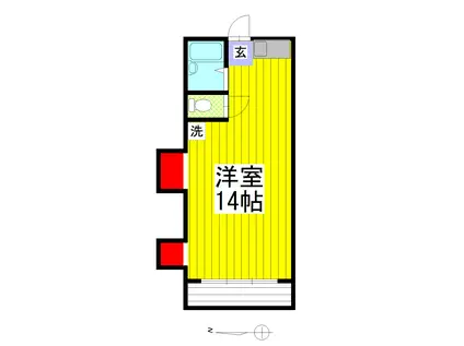 野口コーポラス(ワンルーム/2階)の間取り写真
