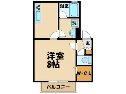 つつじヶ丘グリーンパレス(1K/1階)の間取り写真