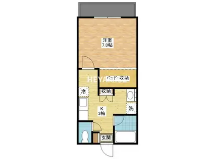 ロイヤルヴィヴルS1(1K/3階)の間取り写真