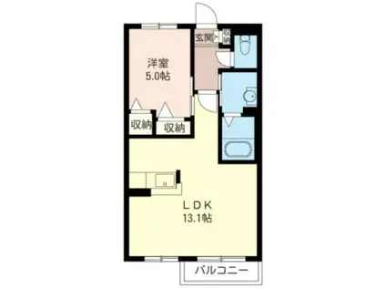 アピア泉・II(1LDK/1階)の間取り写真