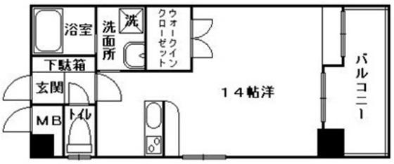 シティハイツ宇品(ワンルーム/9階)の間取り写真