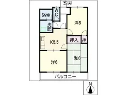 グランベール滝ノ水(3K/2階)の間取り写真