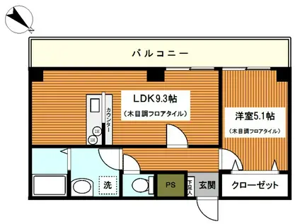 パレス南光(1LDK/3階)の間取り写真