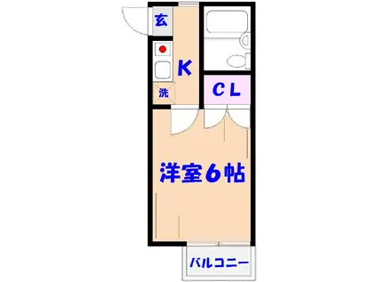 ルミノッソ市川II(1K/2階)の間取り写真