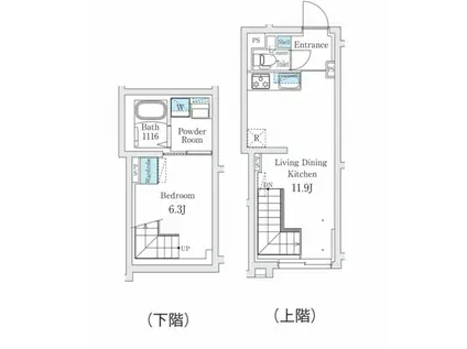 FIKA代々木上原 フィーカ代々木上原(1LDK/2階)の間取り写真