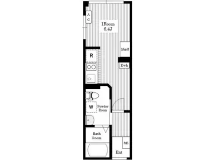 AIR TOWER NIPPORI B棟(ワンルーム/5階)の間取り写真