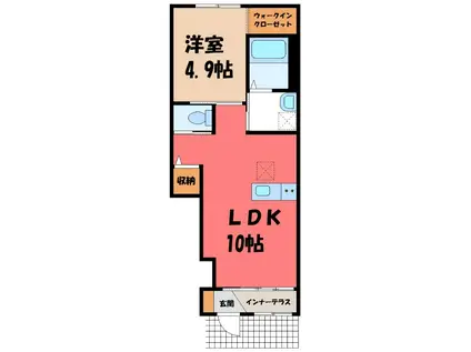 AVANTI II(1LDK/1階)の間取り写真