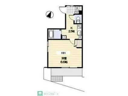 生麦テラス(1K/1階)の間取り写真