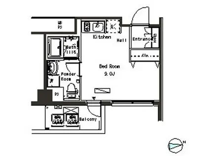 パークアクシス横浜井土ヶ谷(ワンルーム/7階)の間取り写真