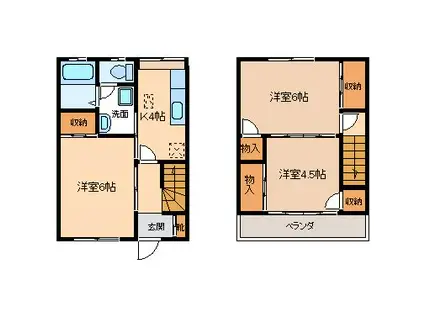 フルーツタウンシミズコーポ(3K/1階)の間取り写真