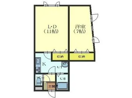 N HAPPINESS 美原(1LDK/3階)の間取り写真