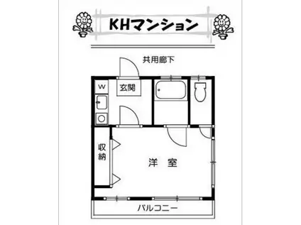 KHマンション(1K/3階)の間取り写真