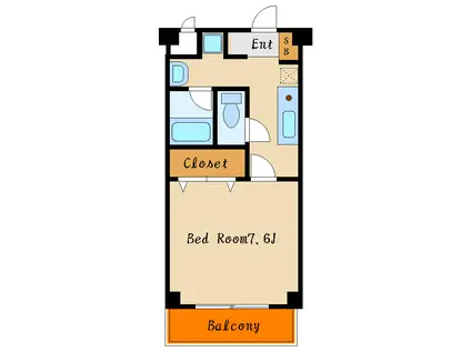 リバーサイド安藤II(1K/3階)の間取り写真