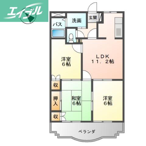 サン・ライズ(3LDK/1階)の間取り写真