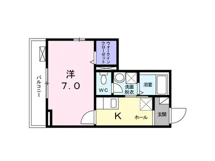 シャムロック(1K/2階)の間取り写真