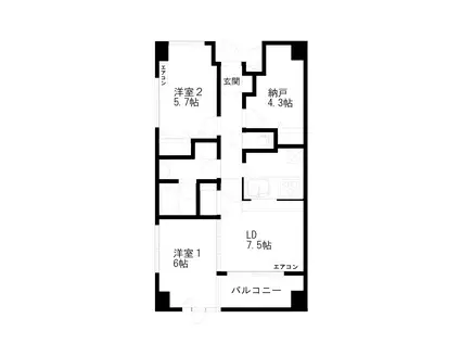 森戸マンション(3LDK/2階)の間取り写真