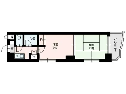 ウエンズ奈良屋(1DK/6階)の間取り写真